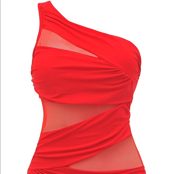 Other - Red One-Shoulder One Piece Swimsuit.